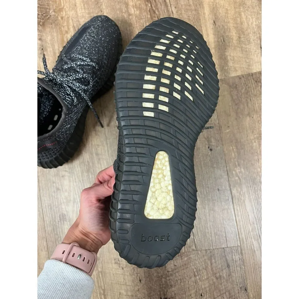 Adidas Yeezy Boost 350 V2 Static Black Reflective FU9007 Shoes Men's 9 *READ